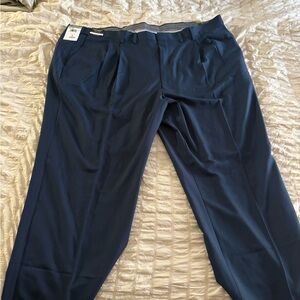 NWT Haggar Navy Pleated Dress Pants 48x29